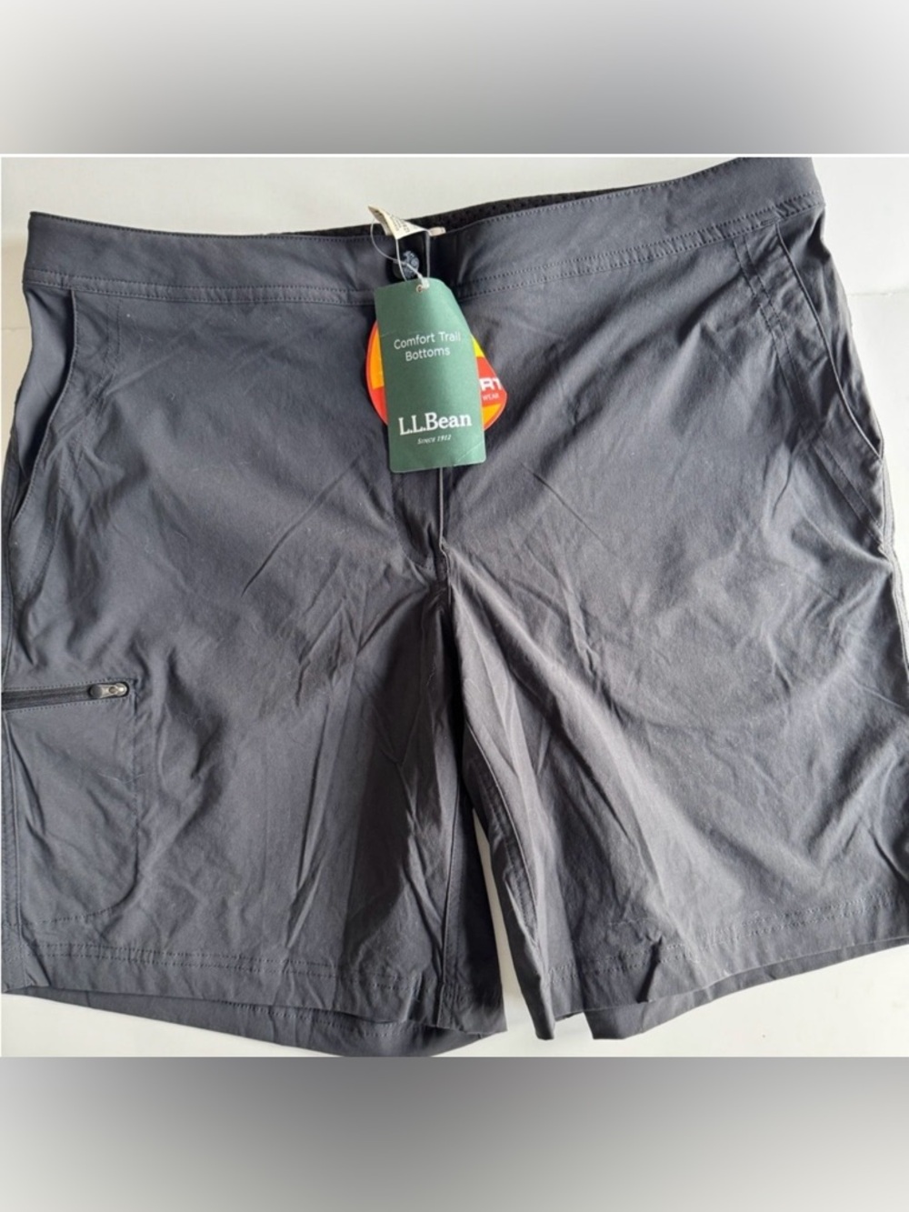 LL Bean Womens Water-Repellent Comfort Trail Shorts Mid Rise Size 16 Gray 9.25”
